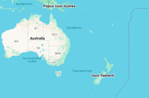 Australian ja Oseanian kartta