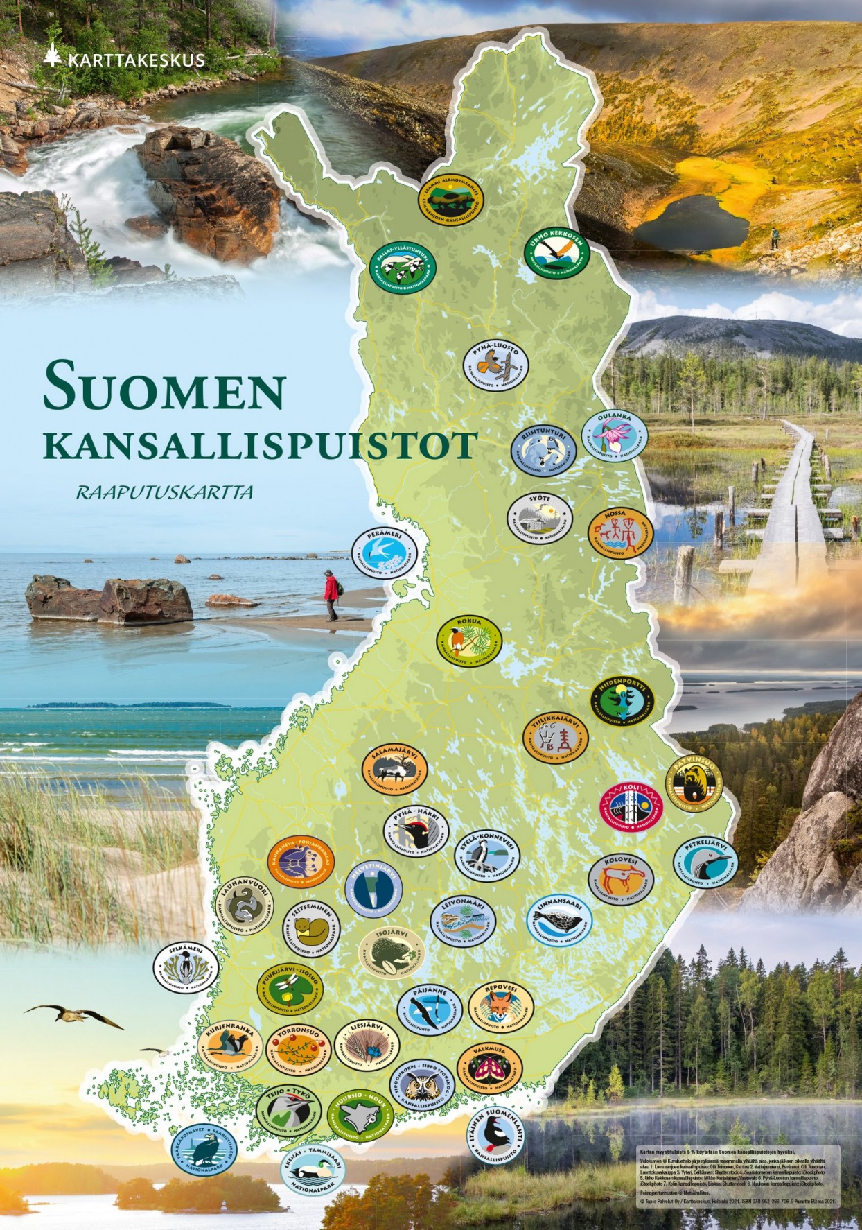Suomen Kansallispuistot Karttajuliste Kartta
