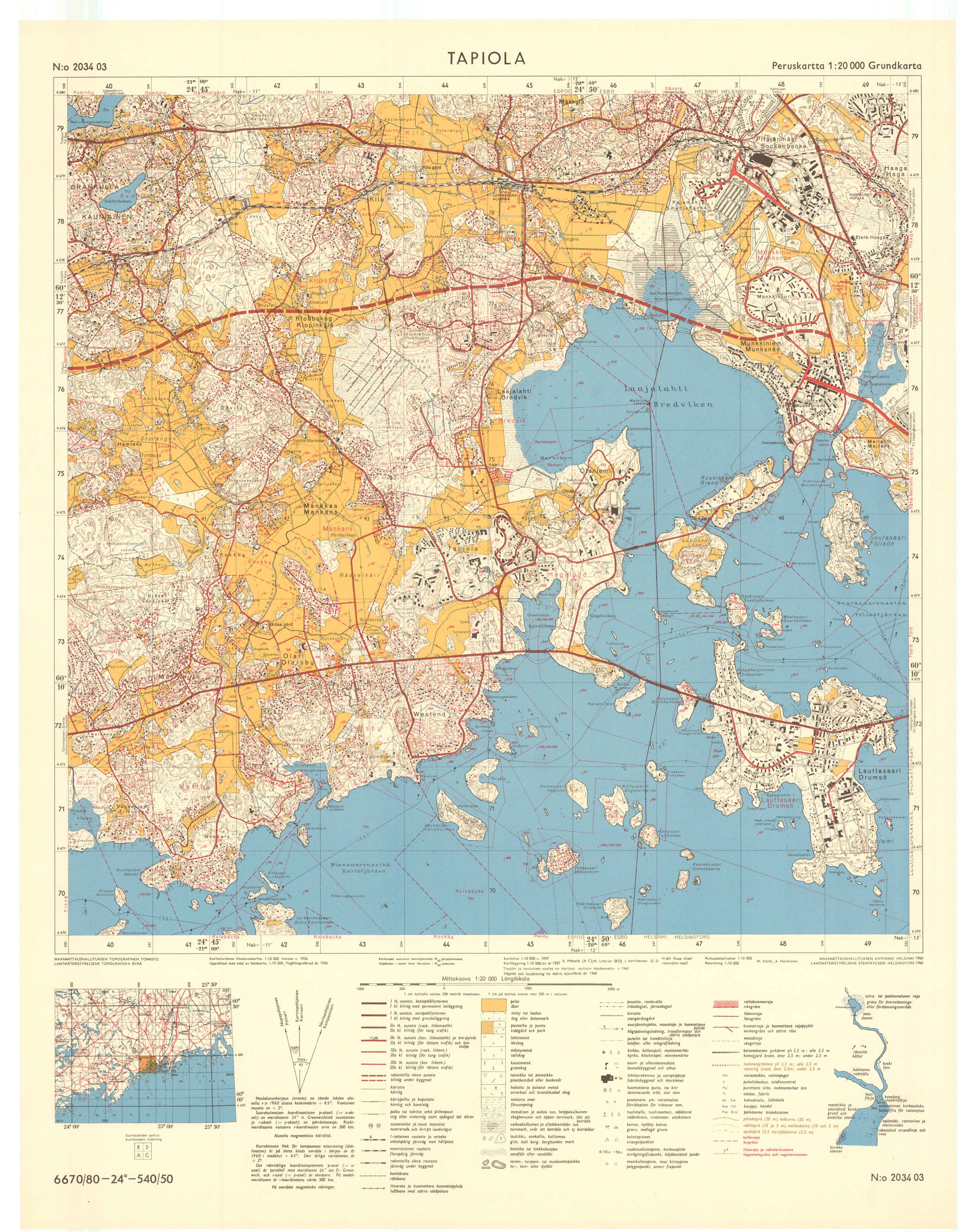 Kartta vuodelta 1960