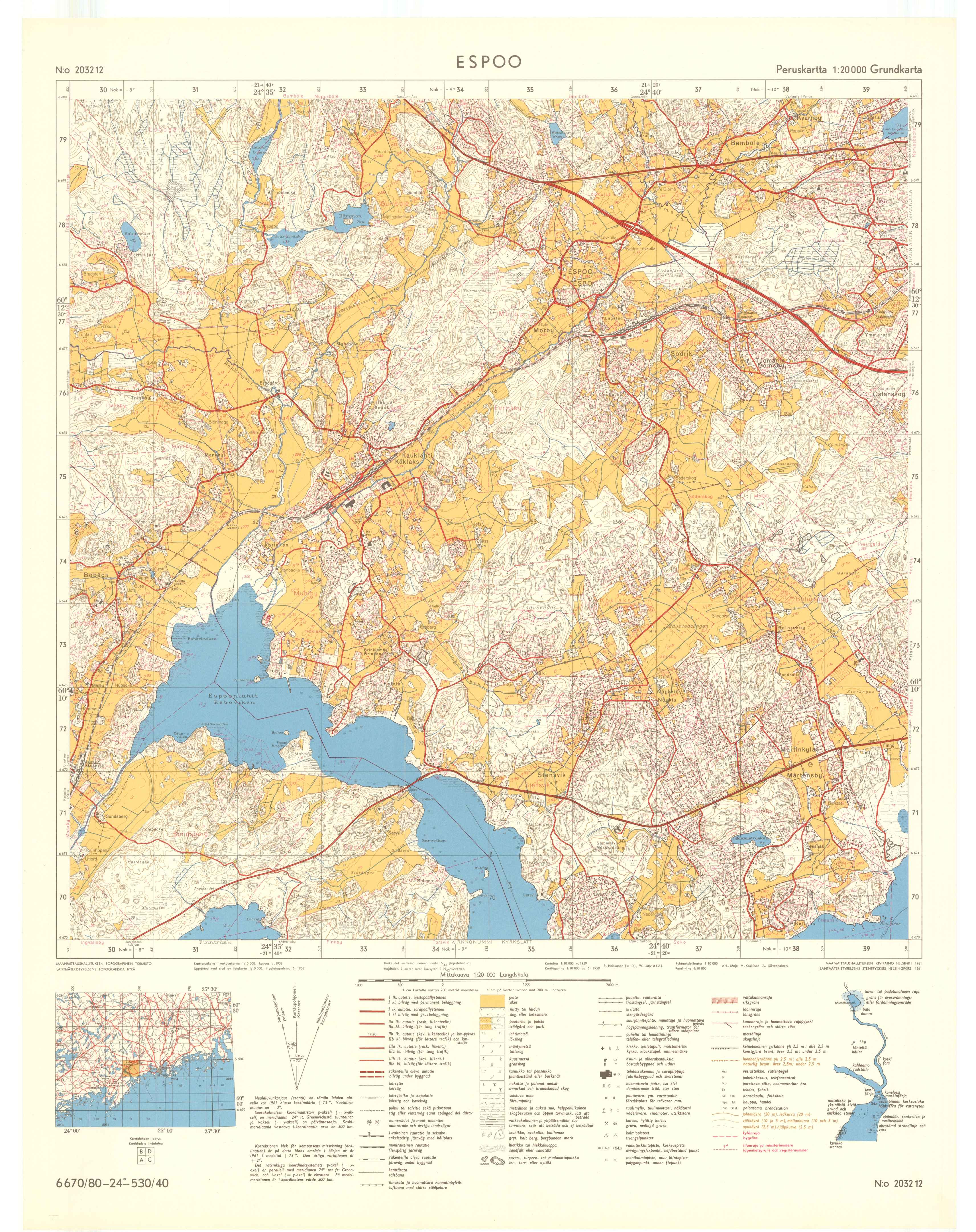 Kartta vuodelta 1961