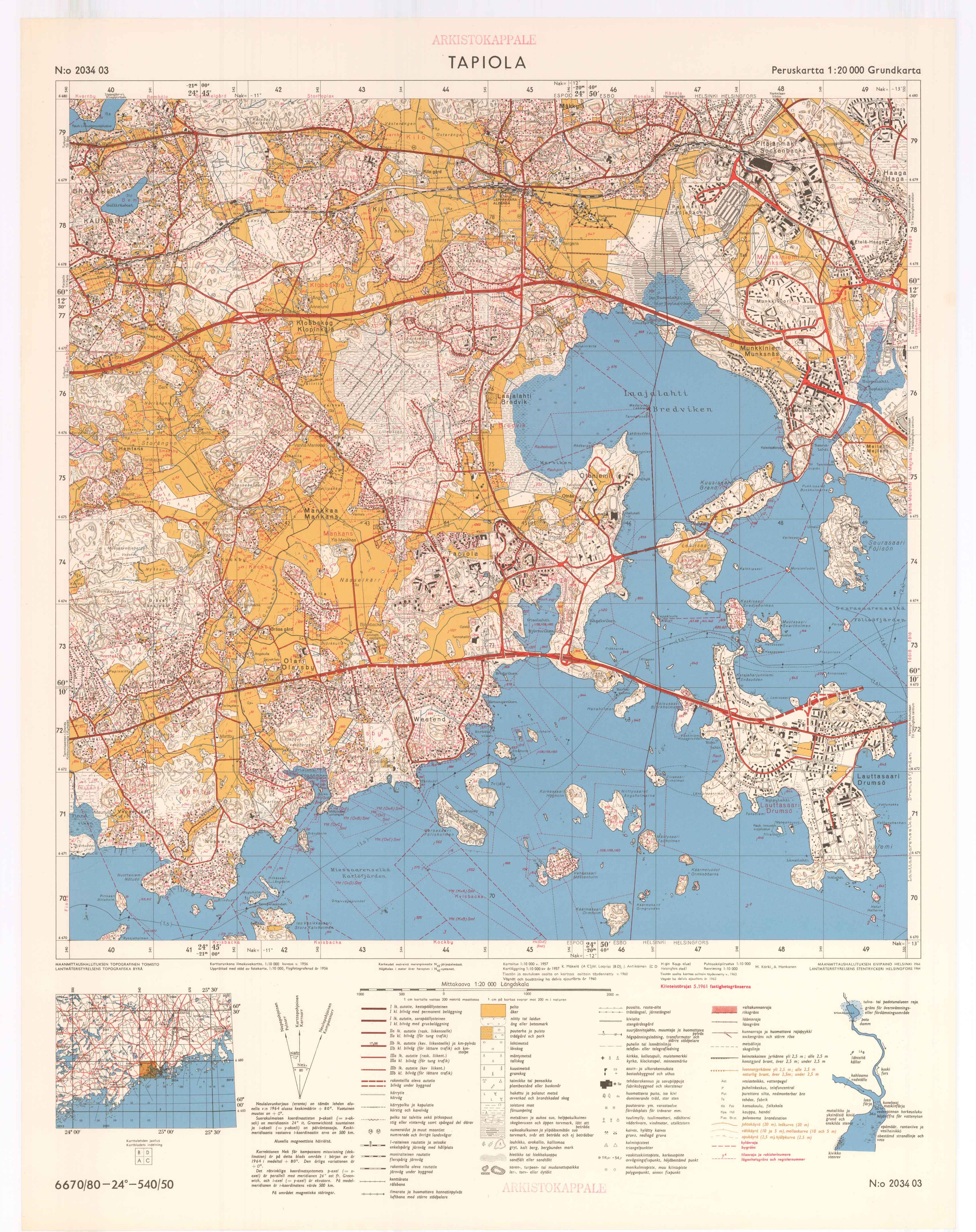 Kartta vuodelta 1961