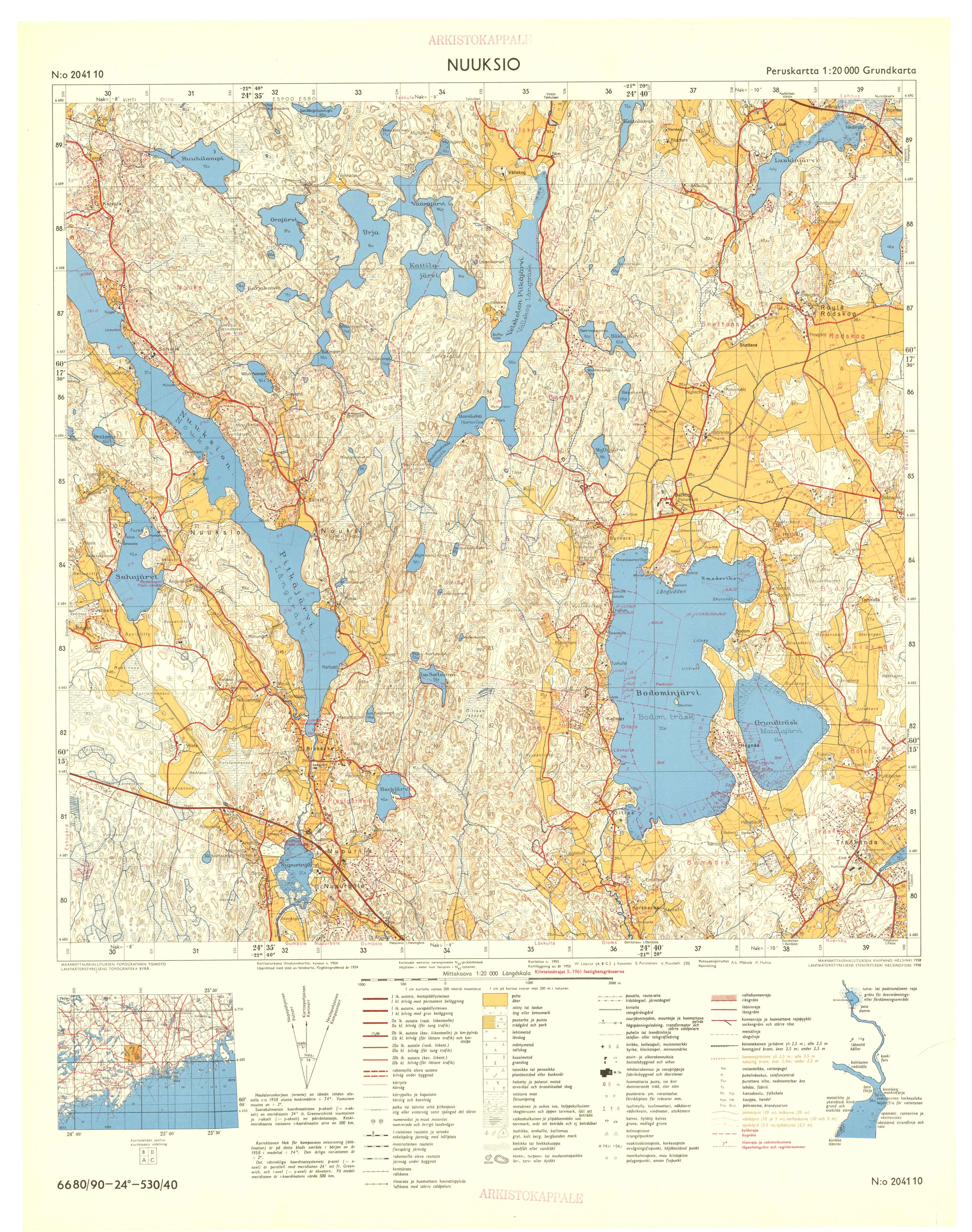 Kartta vuodelta 1961