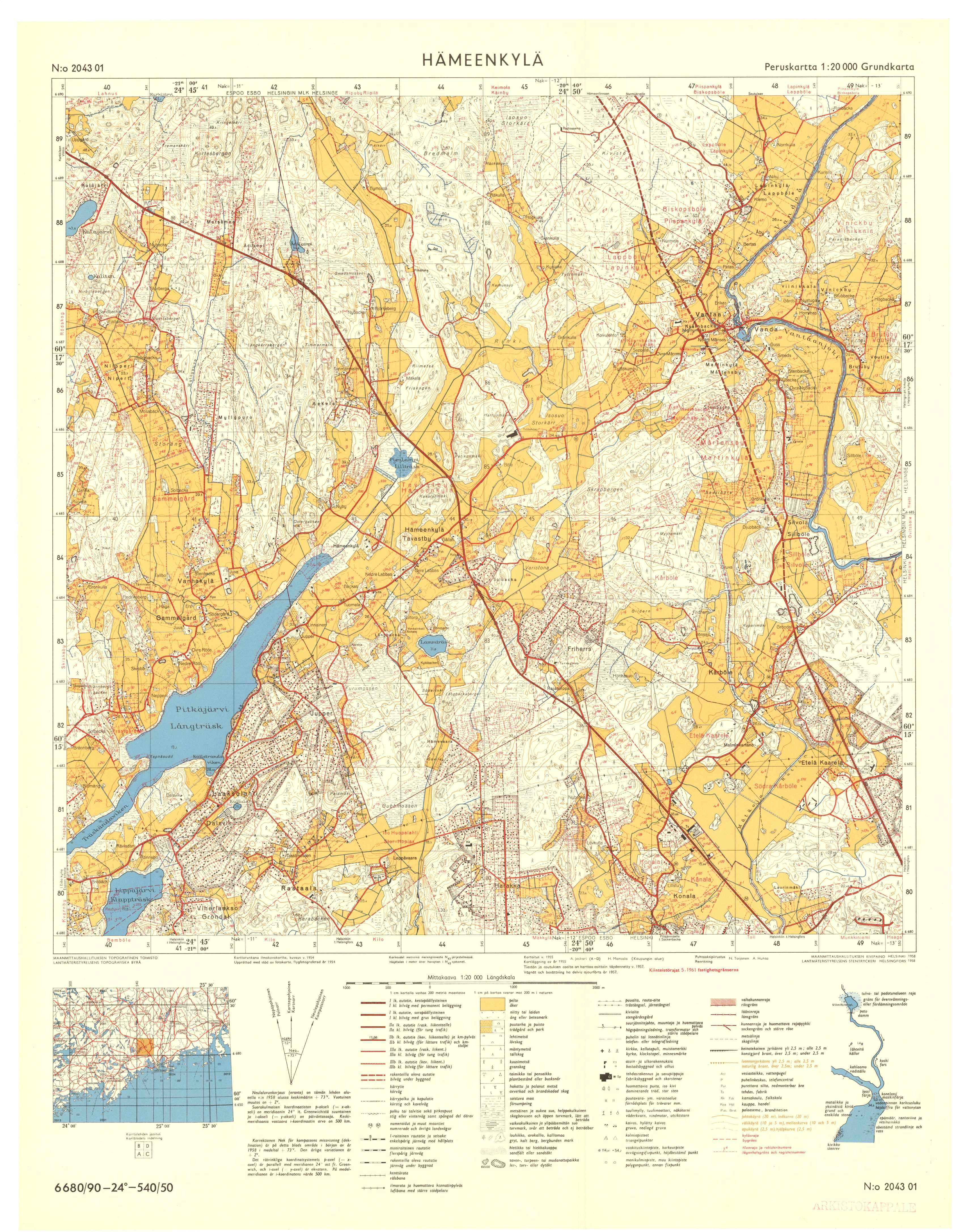 Kartta vuodelta 1961
