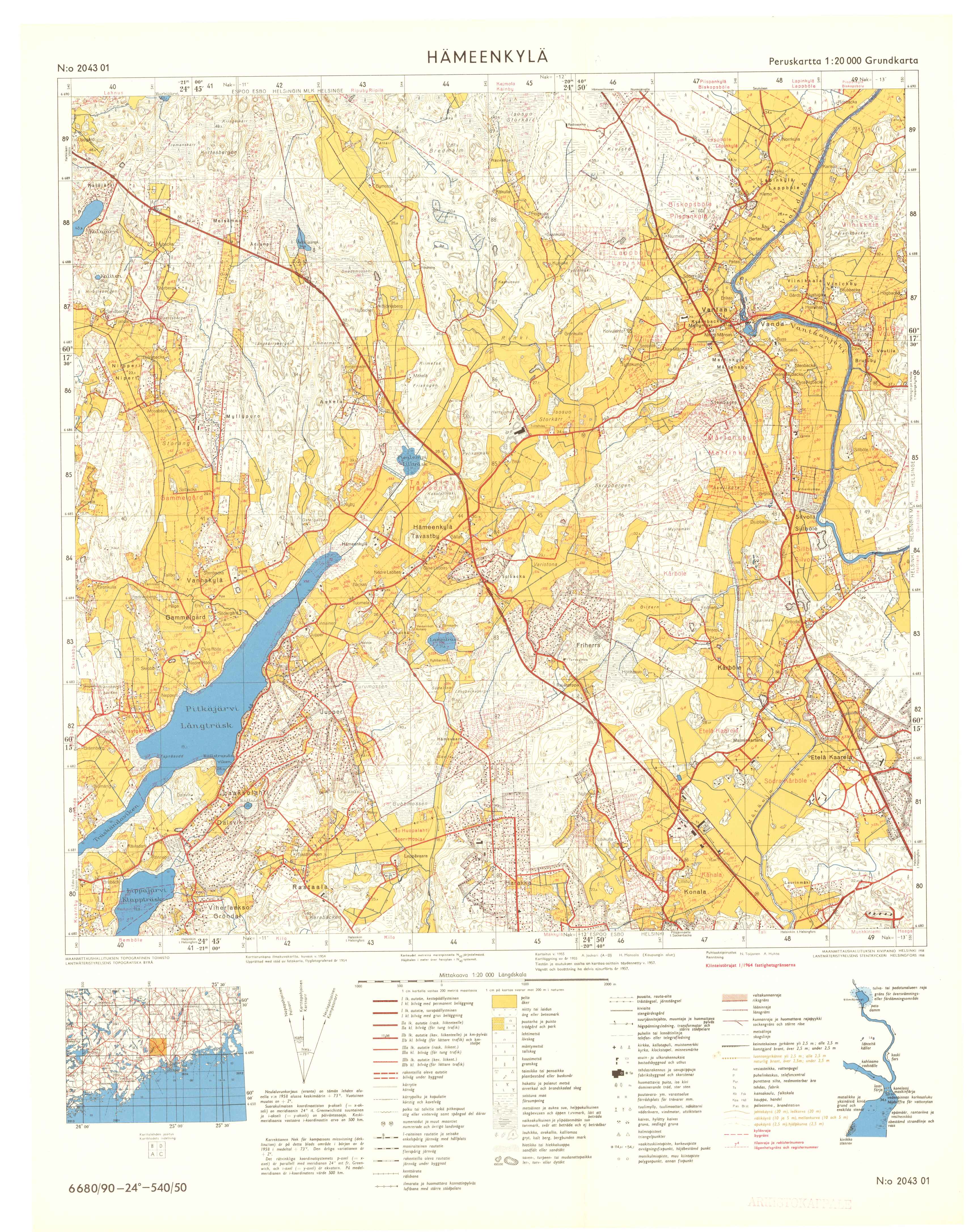 Kartta vuodelta 1964