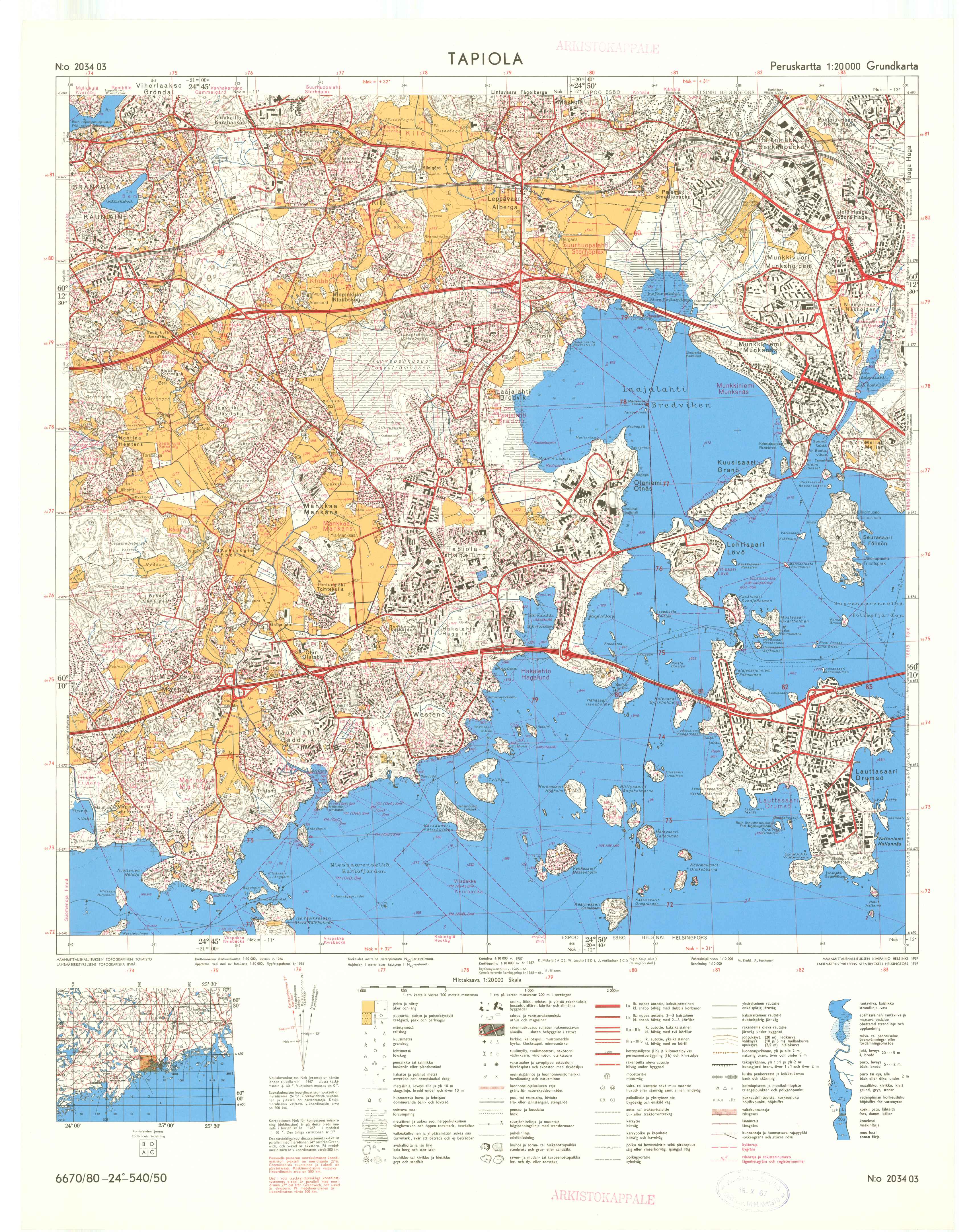 Kartta vuodelta 1967