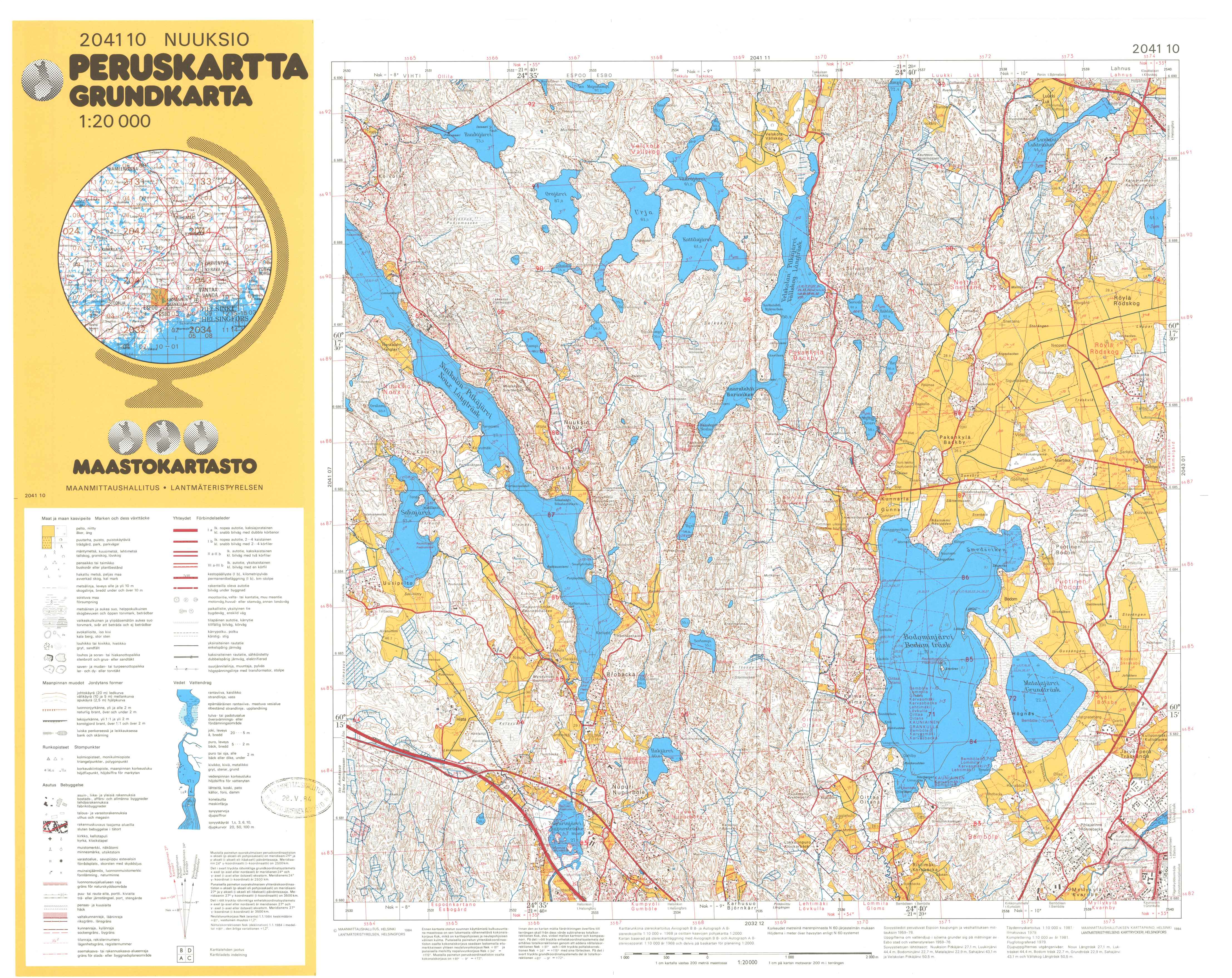 Kartta vuodelta 1984