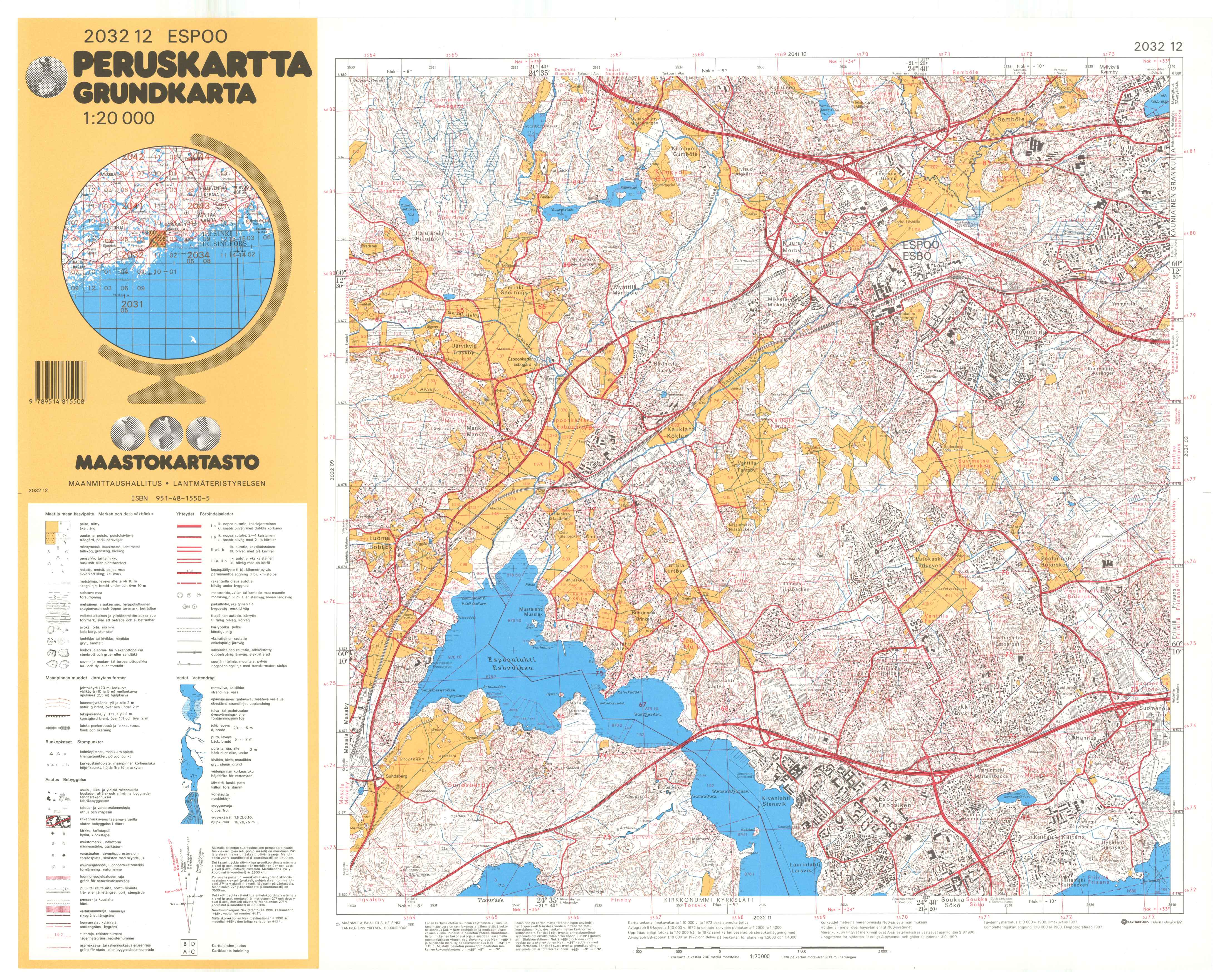 Kartta vuodelta 1991