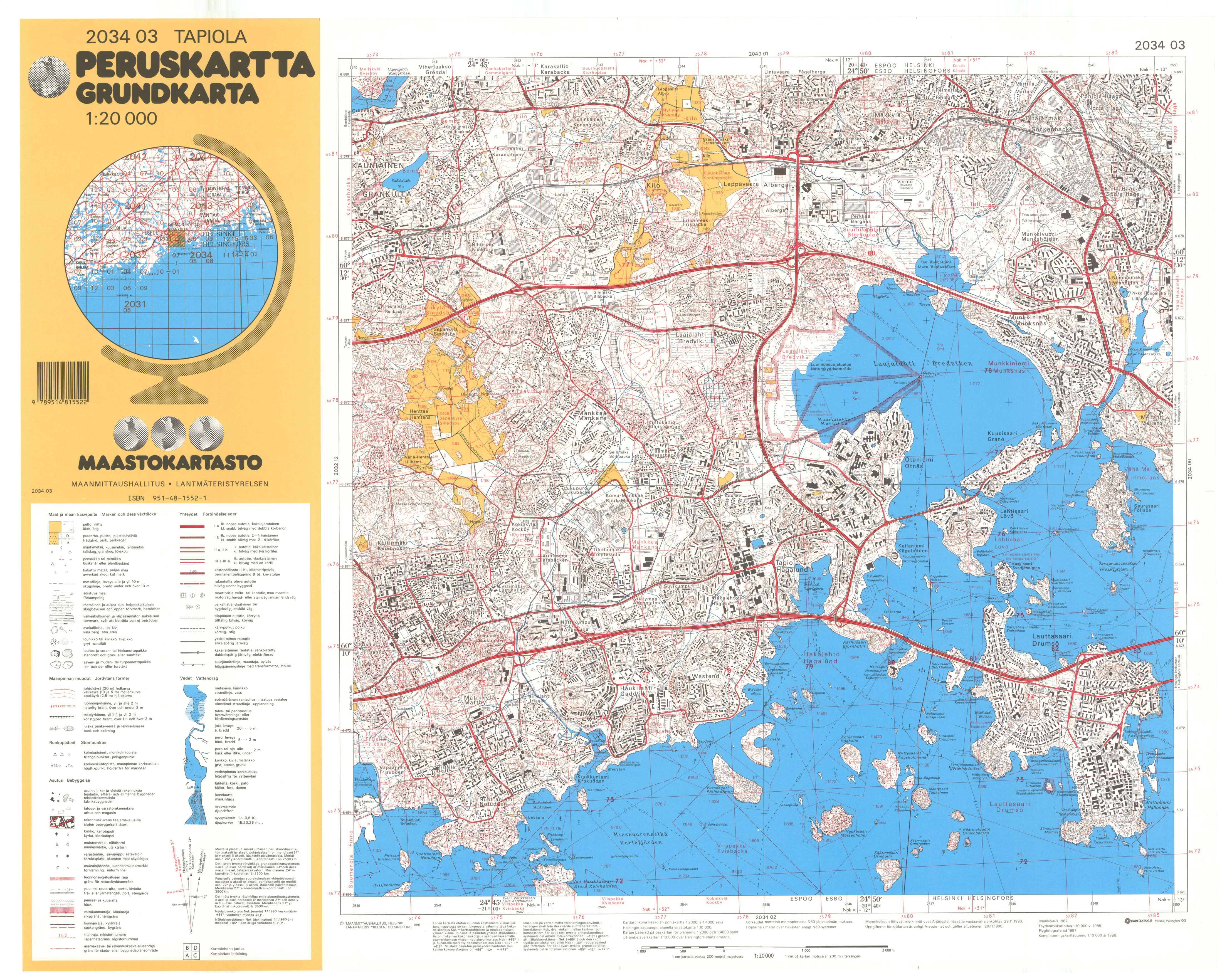 Kartta vuodelta 1991